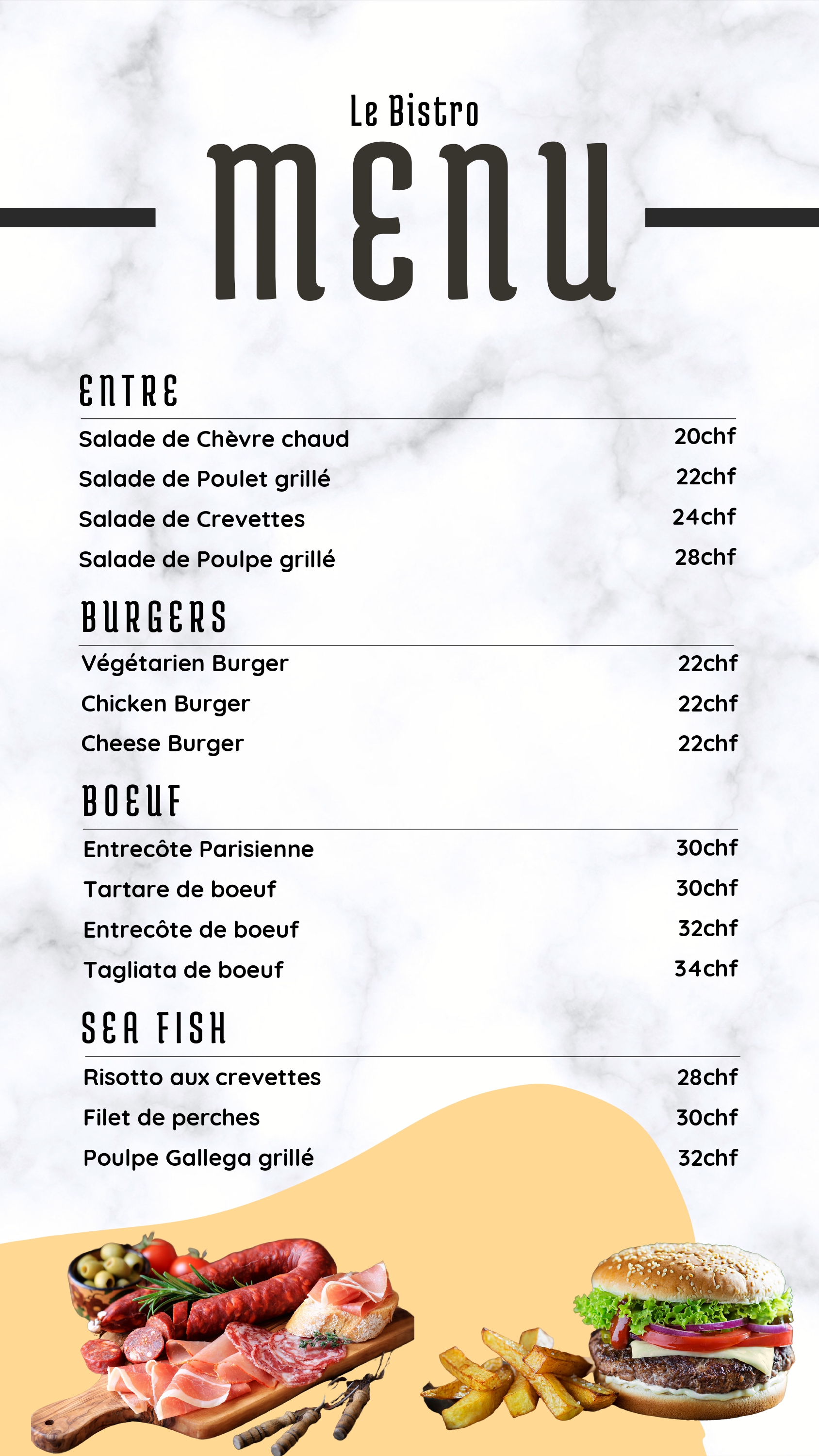 Menu Le Bistro - Page 1